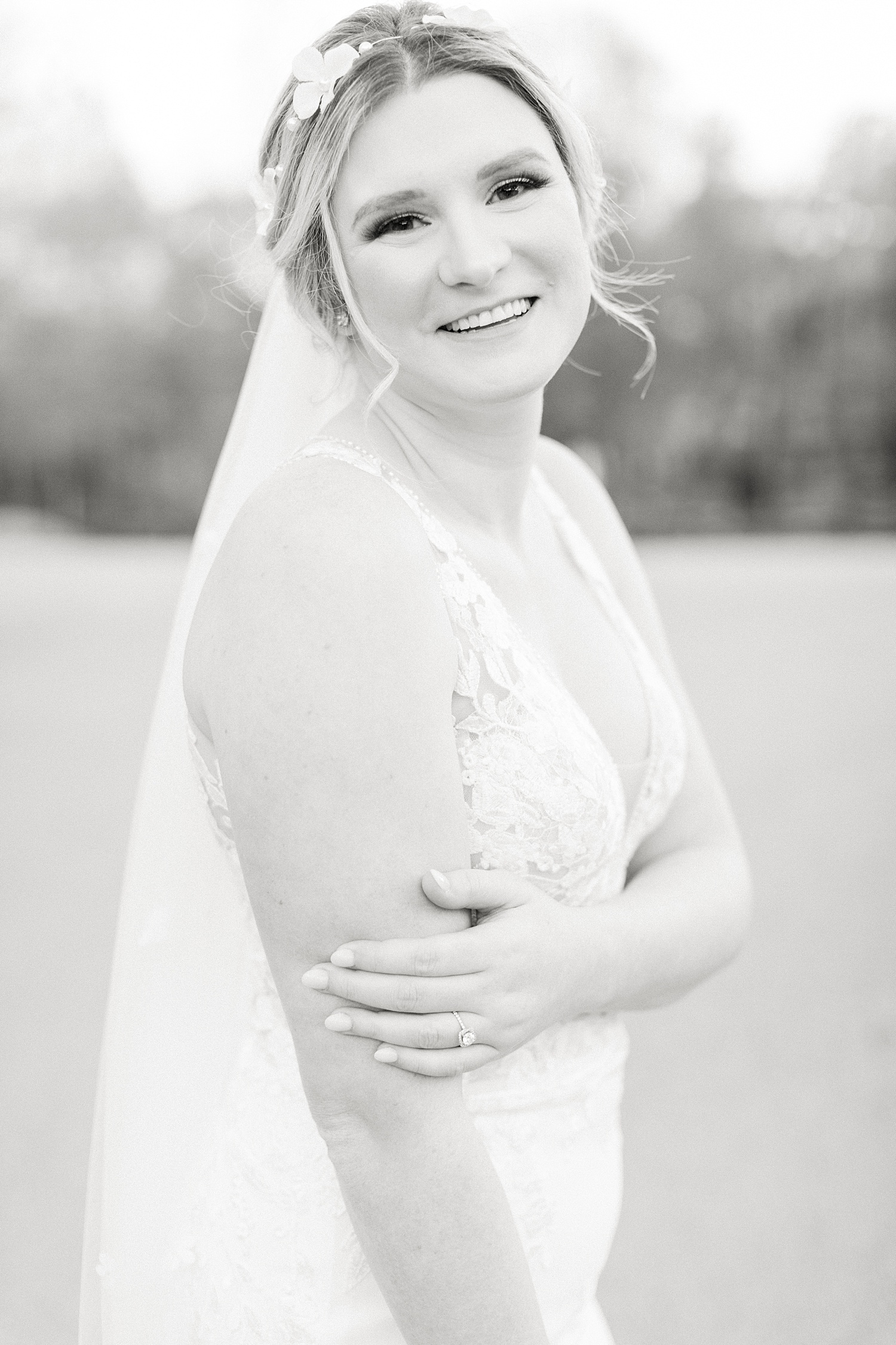 texas hill country bride smiling