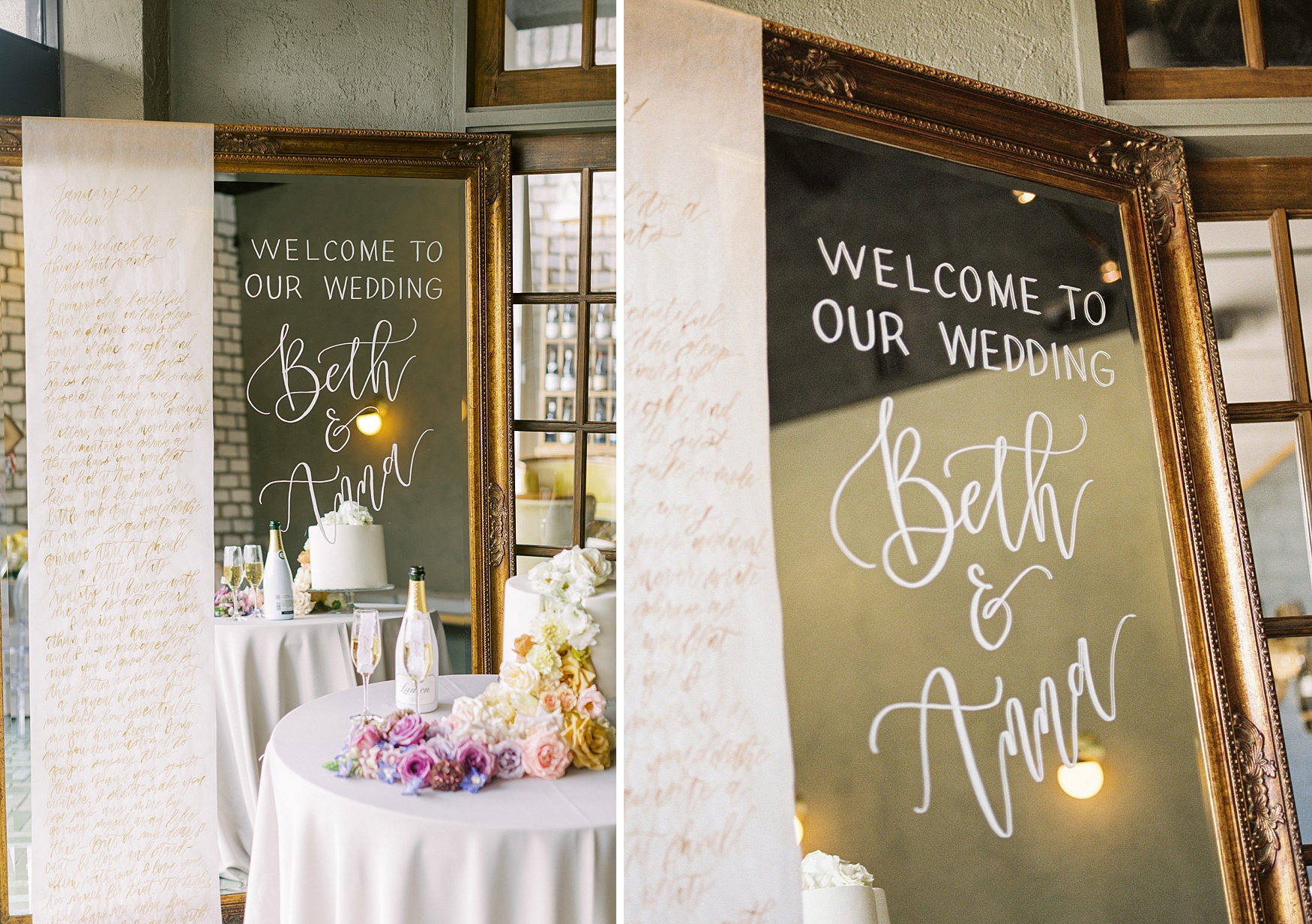 welcome to our wedding mirror sign